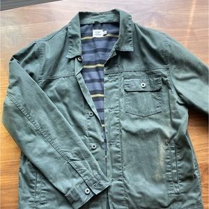 Flint and Tinder Flannel Lined Waxed Trucker Jacket - Moss Green - USA Made